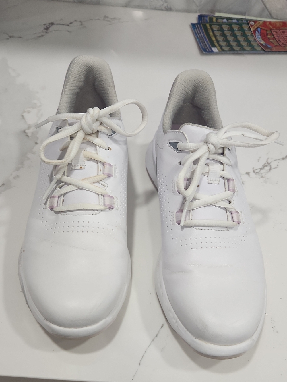 FootJoy White With Pink Accent Women's Athletic Lace-Up Golf Sneakers